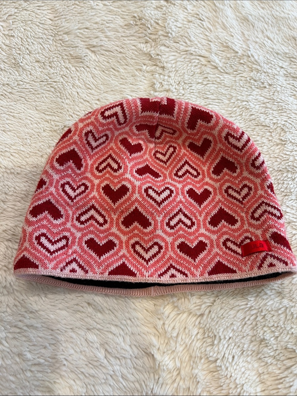 Bula Winter Hat Red Pink Hearts wool